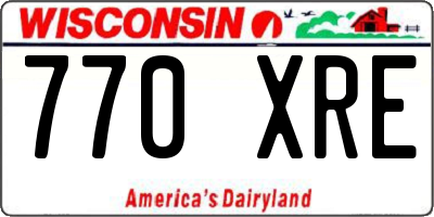 WI license plate 770XRE