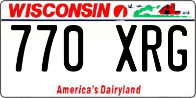 WI license plate 770XRG