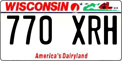 WI license plate 770XRH