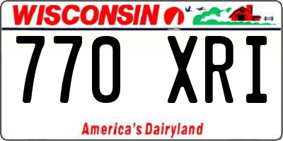 WI license plate 770XRI