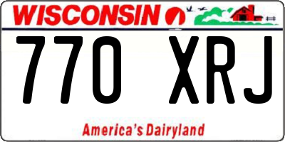 WI license plate 770XRJ