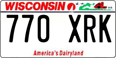 WI license plate 770XRK
