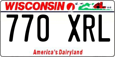 WI license plate 770XRL