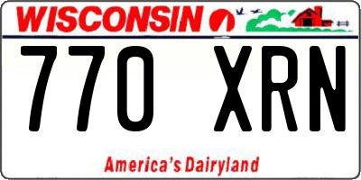 WI license plate 770XRN
