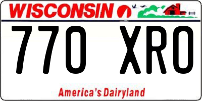 WI license plate 770XRO