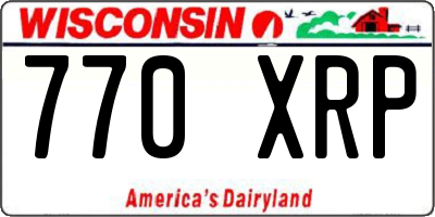 WI license plate 770XRP