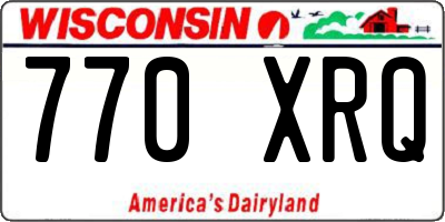 WI license plate 770XRQ