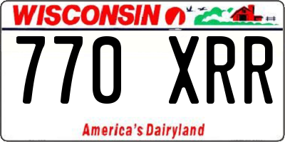 WI license plate 770XRR