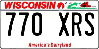 WI license plate 770XRS