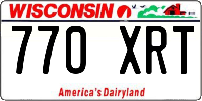 WI license plate 770XRT
