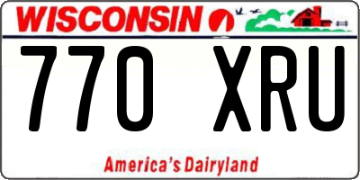 WI license plate 770XRU