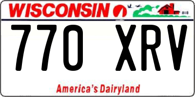 WI license plate 770XRV