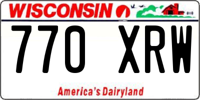 WI license plate 770XRW