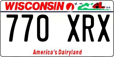 WI license plate 770XRX