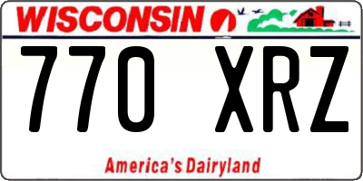 WI license plate 770XRZ