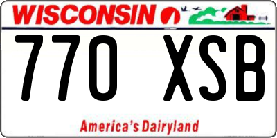 WI license plate 770XSB