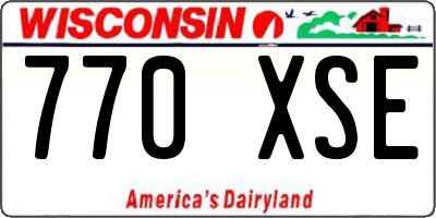 WI license plate 770XSE