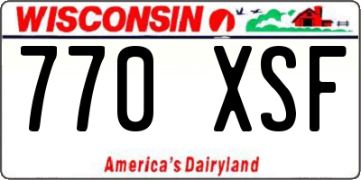 WI license plate 770XSF