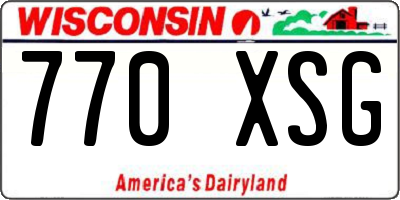 WI license plate 770XSG