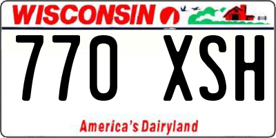 WI license plate 770XSH