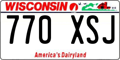 WI license plate 770XSJ