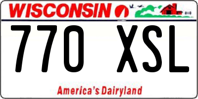 WI license plate 770XSL