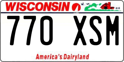WI license plate 770XSM
