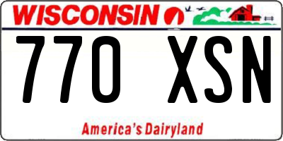WI license plate 770XSN