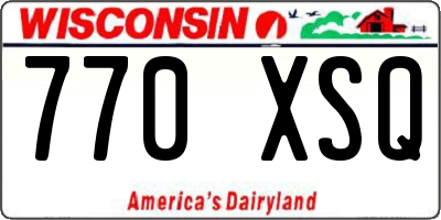 WI license plate 770XSQ