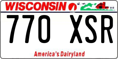 WI license plate 770XSR