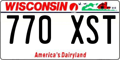 WI license plate 770XST