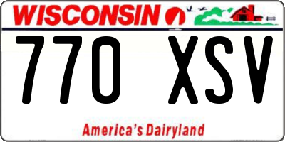 WI license plate 770XSV