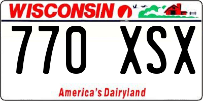 WI license plate 770XSX