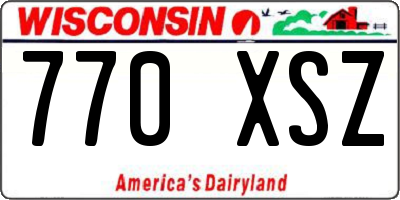 WI license plate 770XSZ