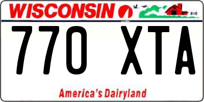 WI license plate 770XTA