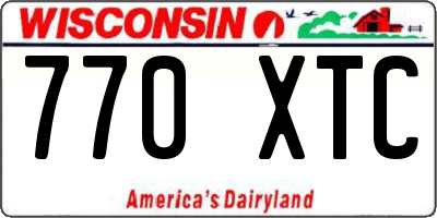 WI license plate 770XTC