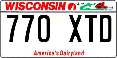 WI license plate 770XTD