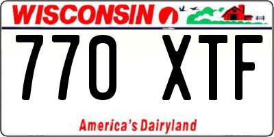 WI license plate 770XTF