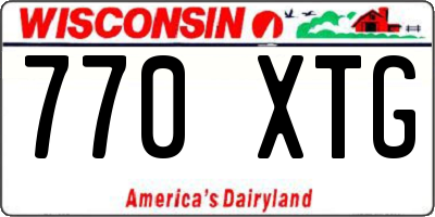 WI license plate 770XTG