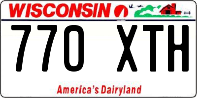 WI license plate 770XTH