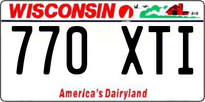 WI license plate 770XTI