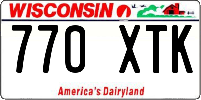 WI license plate 770XTK