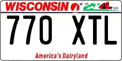WI license plate 770XTL
