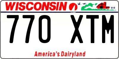 WI license plate 770XTM