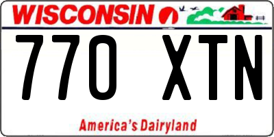 WI license plate 770XTN