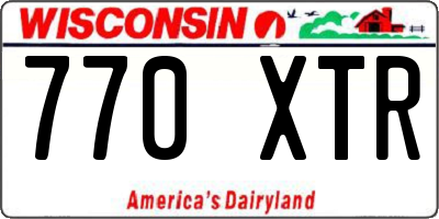 WI license plate 770XTR