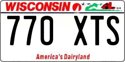 WI license plate 770XTS