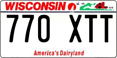 WI license plate 770XTT