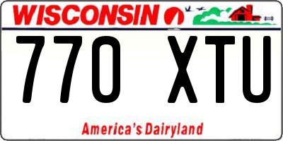 WI license plate 770XTU