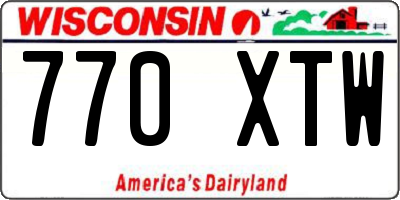 WI license plate 770XTW